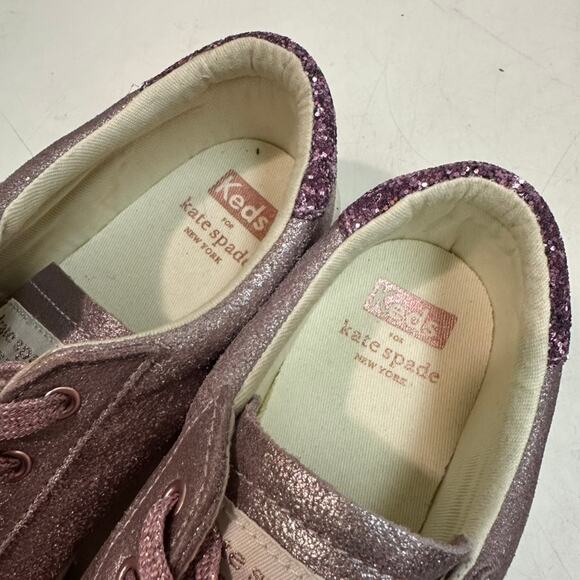 EXCELLENT Keds x Kate Spade New York Metallic Glitter Purple Sparkle Sneakers 8 - Picture 7 of 9